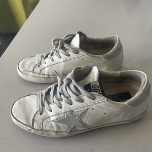 White/Silver Sparkle Golden Goose 36
